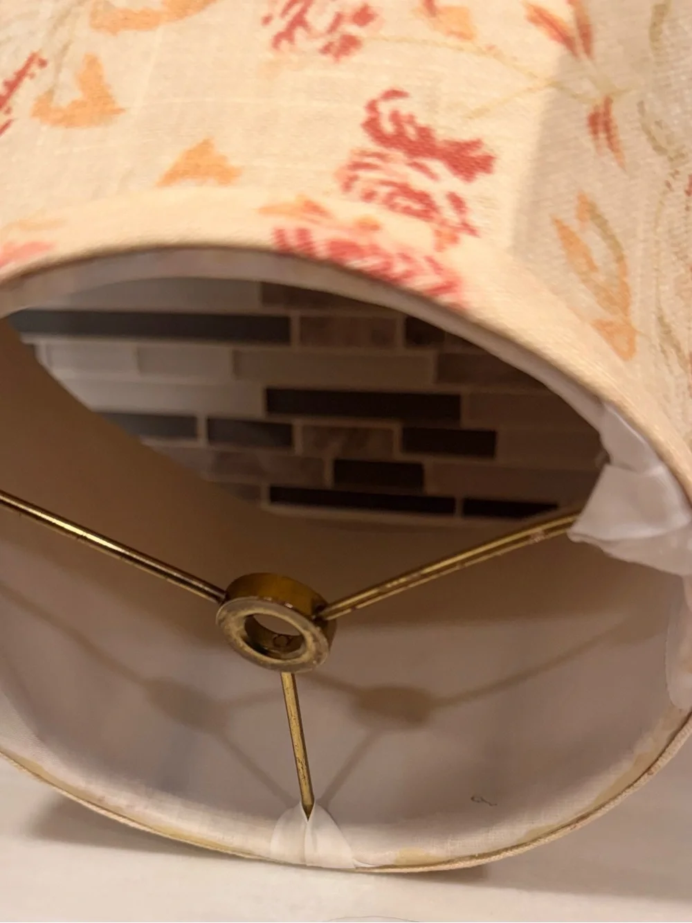 Rachel Ashwell Shabby Chic Vintage Wildflower Butter Linen Lampshade